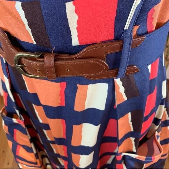 Jessica Simpson multicolored blocks halter dress. - Picture 5 of 16